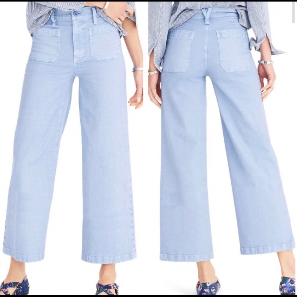 Navy J.Crew Hi-Rise Wide-Leg Crop pant size28